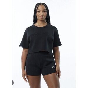 Alphalete Woman’s  ELMTS Short SLEEVE Crop Size Small, Black